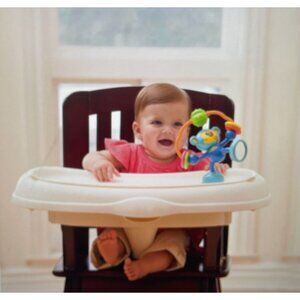 INFANTINO MONKEY Suction Cup "Stick & Spin" High Chair Toy Moving Rings Toddler